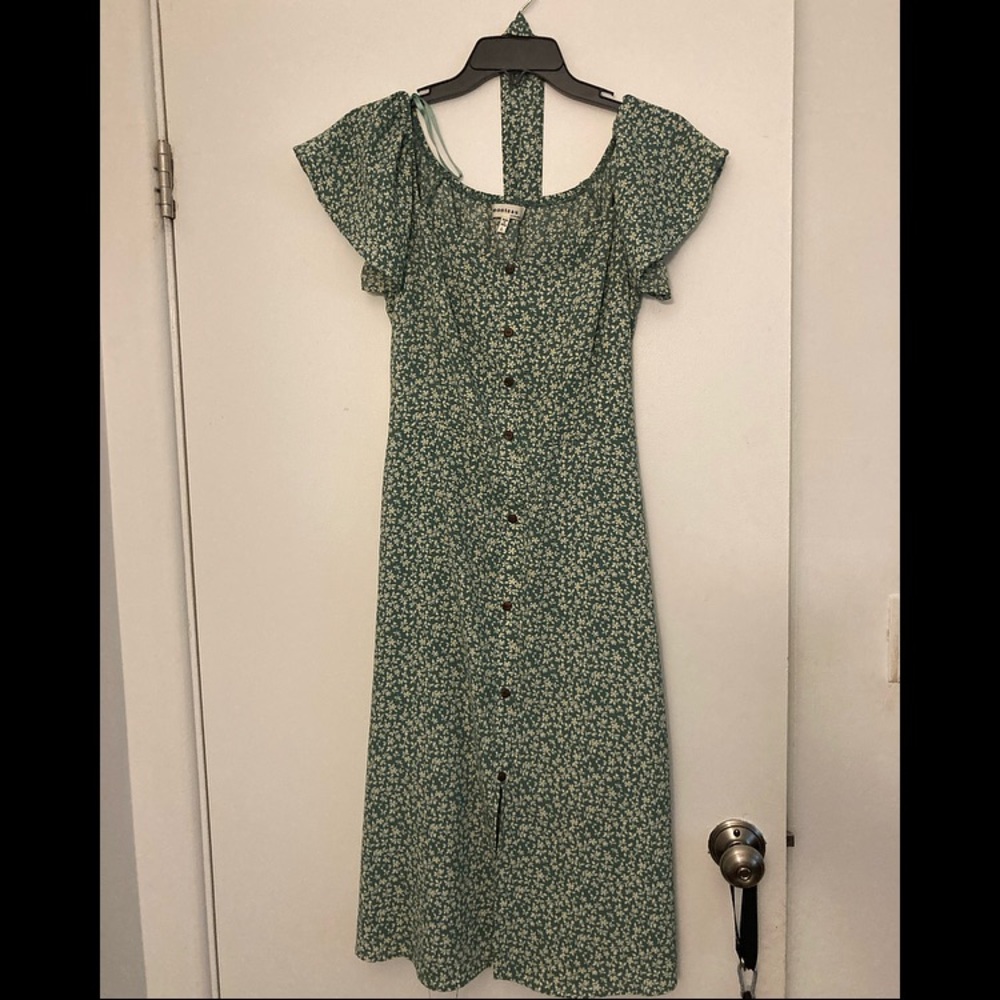 Green Floral Midi Dress